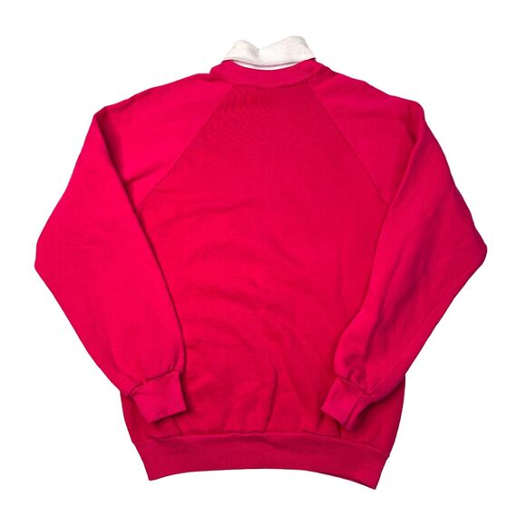 Vintage Rocking Horse Print Merry Go Round Turtleneck Sweatshirt Pink Medium - Picture 2 of 6